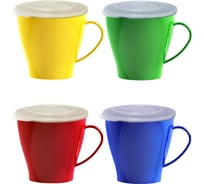 Набор посуды SOLARIS 4 чашки 0,36л с крышками S1404