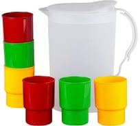 Набор посуды SOLARIS 6 стаканов 0,25л в кувшине S1603