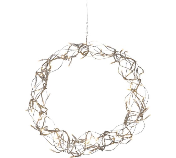 Светодиодный рождественский венок EGLO CURLY, 80x0,064W (LED), B60, O300, пластик, сталь, серебряный 411012