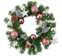 Светодиодный рождественский венок EGLO NOEL, 20x0,064W (LED), B100, O400, 3XAA, пластик, зеленый, 410859