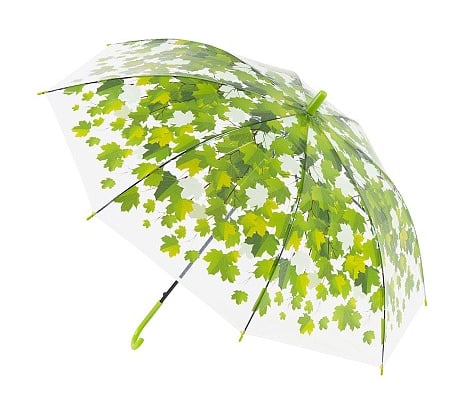 Зонт-трость полуавтоматический Рыжий кот BASIC, 90 см (ЭВА), листья, цвет зеленый 107778