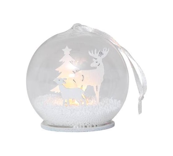 Светильник EGLO FAUNA на батарейках, 1x0,06W LED, H175, O125, 3XAA, дерево, пластик, стекло 410393 1