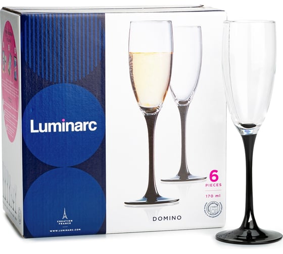 Набор фужеров для шампанского LUMINARC ДОМИНО 170 мл, 6 шт. H8167