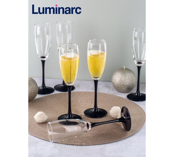 Набор фужеров для шампанского LUMINARC ДОМИНО 170 мл, 6 шт. H8167