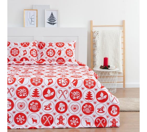 КПБ LoveLife дуэт " New Year's gifts" 143x215 см-2шт, 225x240 см, 50x70 см-2шт, 100%хлопок, сатин 6779061 1