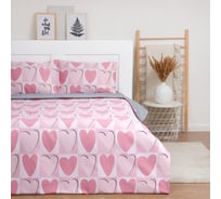 КПБ LoveLife евро Hearts 200x217 см, 225x240 см, 50x70 см-2шт, 100%хлопок, сатин, 125г/м² 9305044