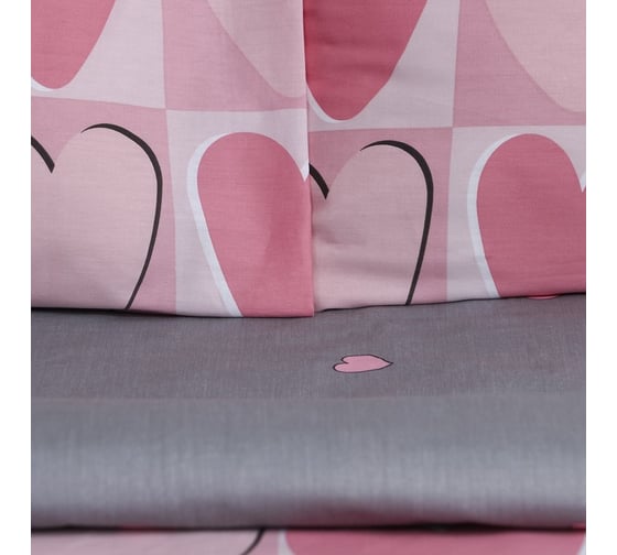 КПБ LoveLife евро Hearts 200x217 см, 225x240 см, 50x70 см-2шт, 100%хлопок, сатин, 125г/м² 9305044