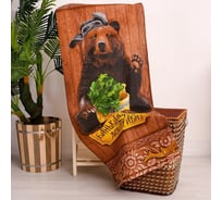 Полотенце Этель "Банька парит" 60x146 см, 100% хлопок 160 гр/м2 2588691