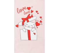 Полотенце Этель "Cat's love" 40x73 см, 100% хлопок, саржа 190 гр/м2 5423077
