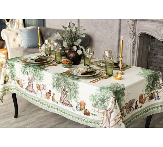 Скатерть Этель "Olivia" 220x145 см +/- 3 см, 100% хлопок, саржа 190 г/м2 4136541