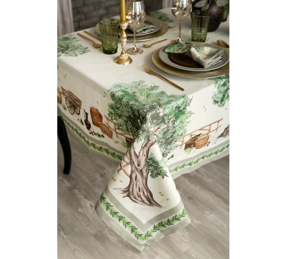 Скатерть Этель "Olivia" 220x145 см +/- 3 см, 100% хлопок, саржа 190 г/м2 4136541