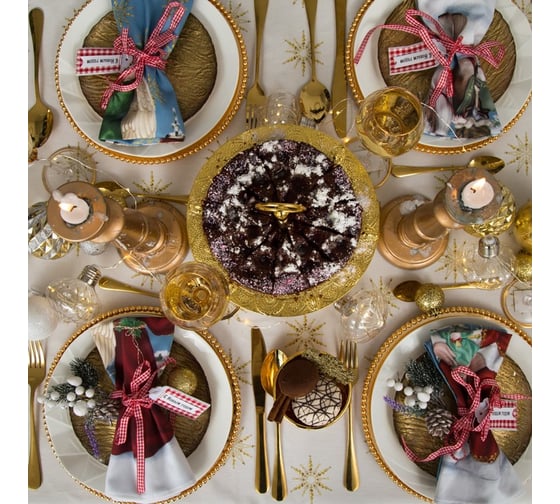 Скатерть Этель "Christmas time" 150x185 см +/-3см с ГМВО, хл100% 4496662