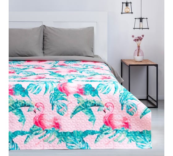 Покрывало Этель 2 сп "Tropical flamingo" 175х210 см, микрофибра 4588301 1