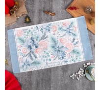 Полотенце Этель "Christmas flowers" 40x73 см, 100% хл, саржа 190 гр/м2  5135269