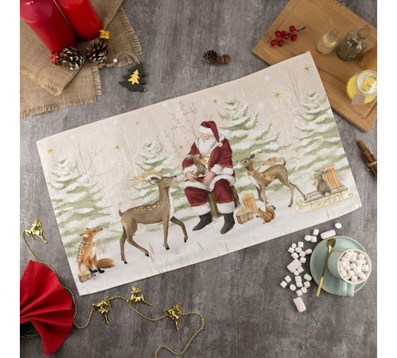 Полотенце Этель "Christmas forest" 40x73 см, 100% хл, саржа 190 гр/м2 5135264 1