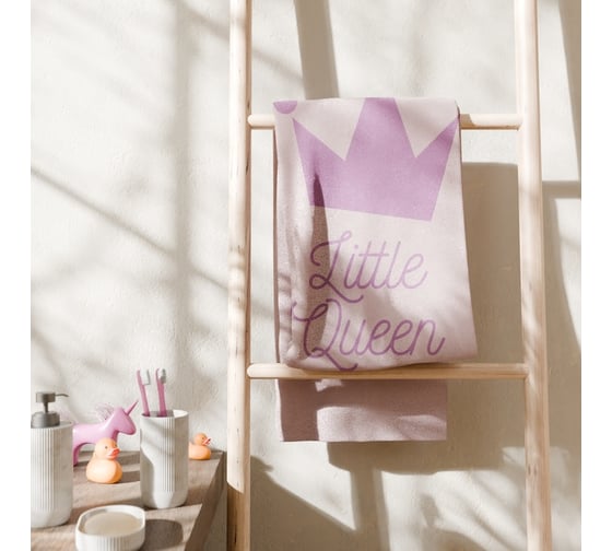 Полотенце махровое Этель "Little queen" 70x130 см, 100% хлопок, 420 гр/м2 4555003 1