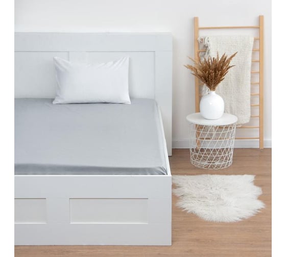 Простыня Этель Grey 150x214 см, 100% хлопок, бязь 7143237