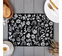 Салфетка Этель "Flowers black" 30x45 см, вид 1, 100% пэ, 370 г/м2 6705301