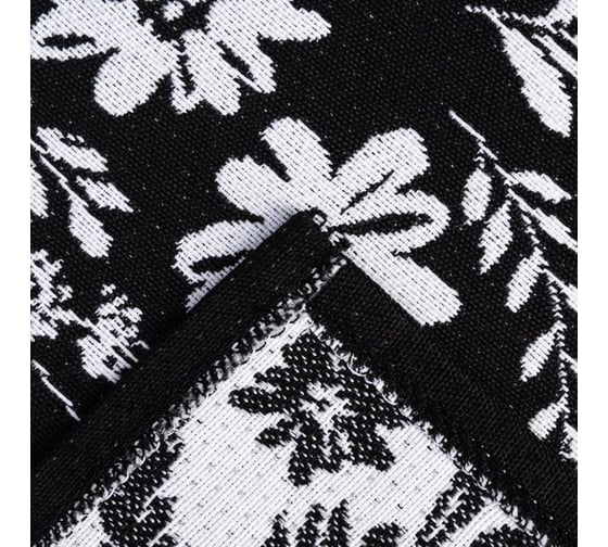 Салфетка Этель "Flowers black" 30x45 см, вид 1, 100% пэ, 370 г/м2 6705301
