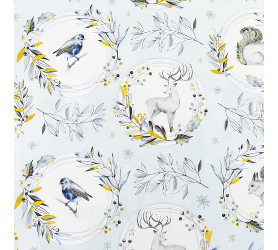 Скатерть Этель "Snow animals" 149x180 см с ГМВО, 100% хлопок, 190г/м2 5035909