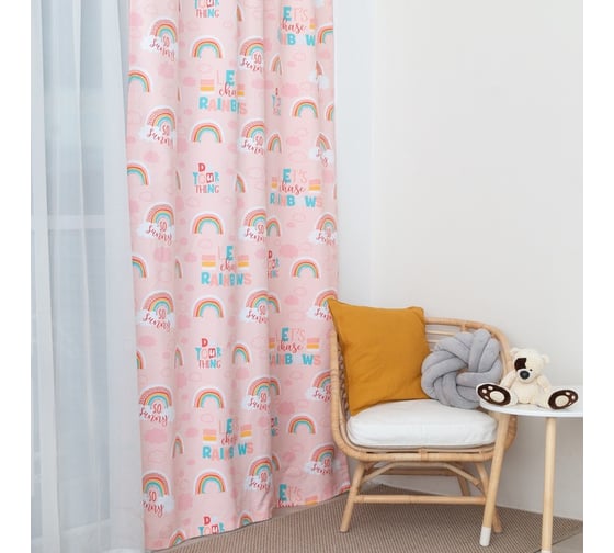 Штора Этель Pink Rainbow, 145х260 см, 100% хлопок 4797426 1