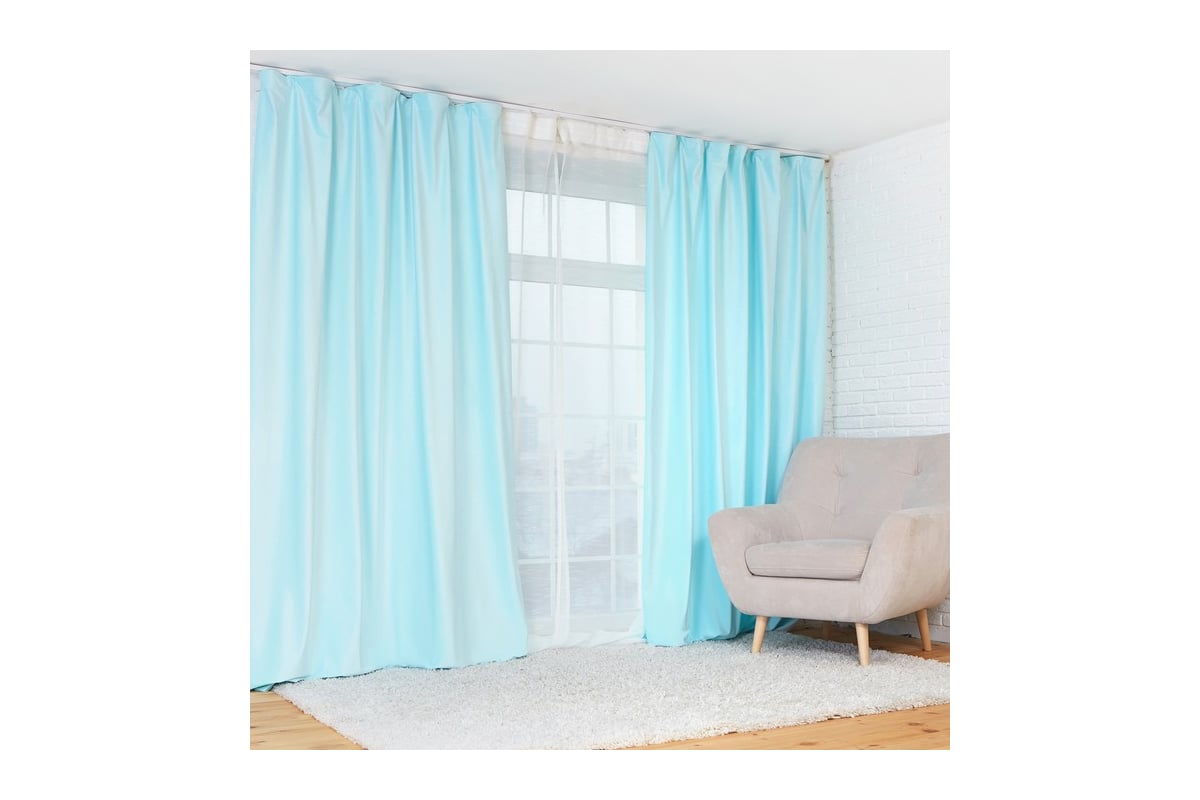 Штора портьерная Этель 130х260 см Ренессанс Голубое небо 100% п/э ...