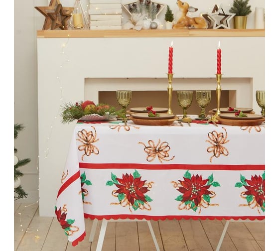 Скатерть Доляна "Сказочный Новый год" 145*260 см, 100% п/э 4443212 1