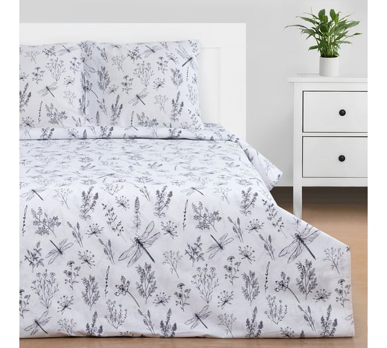 КПБ Этель евро Стрекозы 200x217 см, 220x240 см, 70x70 см -2 шт, бязь 7534021 1