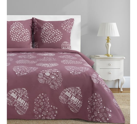 КПБ Этель 2 сп Te amo (вид 2) 175x215 см, 200x220 см, 70x70 - 2 шт, бязь 3988385