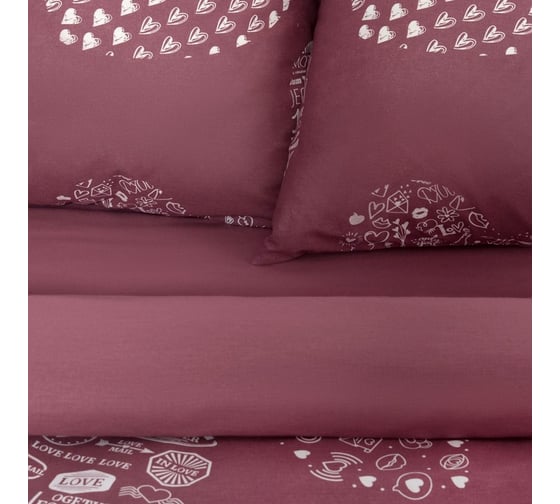 КПБ Этель 2 сп Te amo (вид 2) 175x215 см, 200x220 см, 70x70 - 2 шт, бязь 3988385
