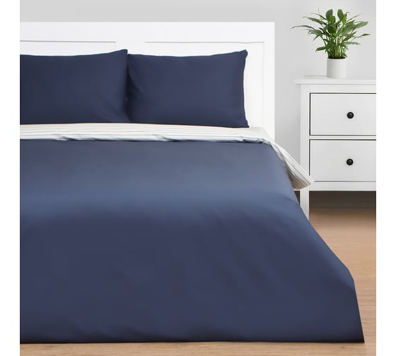 КПБ Этель 2 сп Stripes: blue, 175x215см, 200x214см, 50x70см-2 шт, перкаль,114 г/м2 9888833