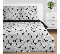 КПБ Этель дуэт Black leaves 143x215 см 2 шт,220x240 см,70x70 см 2 шт,поплин 125 г/ 9423674