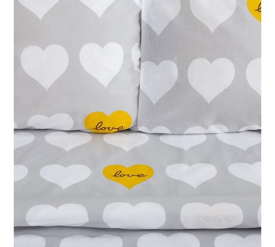 КПБ Этель дуэт "Heart" 143x215см-2шт,220x240см,70x70см-2шт, 100% хлопок, бязь, 125 г/м2 6632102