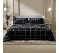 КПБ Этель евро "Клетка" цв. черный 200x215, 220x240, 50x70-2 шт, бязь, 125 г/м2 9355714