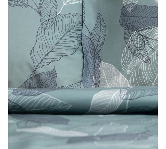 КПБ Этель евро Mint leaves пододеяльник 200x217 см,наволочки 50x70 см 2 шт, 100% хлопок 7690456