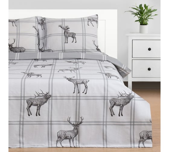 КПБ Этель 2 сп Silver mood 175x215 см, 200x220 см,70x70 см -2 шт, поплин 9823933 1