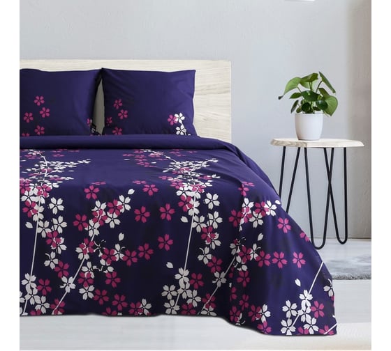 КПБ Этель дуэт Черничные ночи 143x215 см 2 шт,220x240 см,70x70 см 2 шт,поплин 125 г/м2 1534736