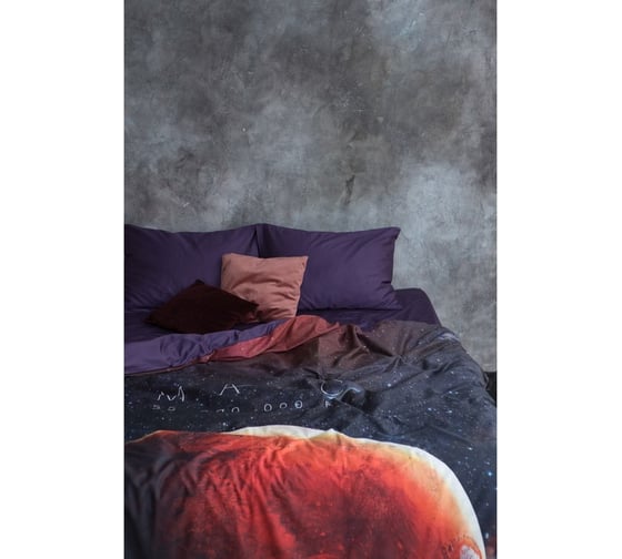 КПБ Этель евро Red planet 200x215 см, 240x260 см, 50x70 см - 2 шт, мако-сатин 4710611