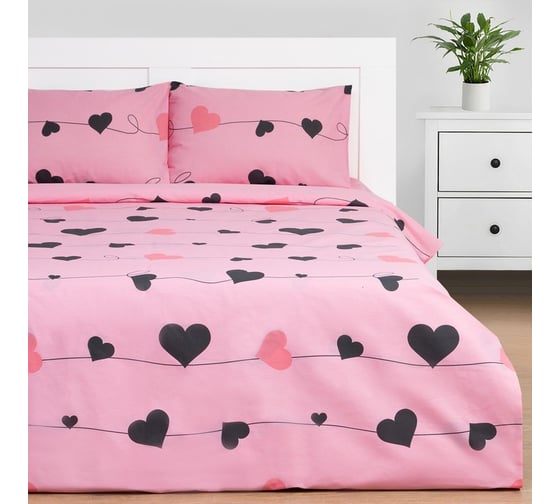 КПБ Этель дуэт Threads of love 143x215см-2шт,220x240см,50x70см-2шт, бязь, 125 г/м2 9279046