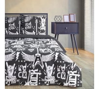 КПБ Этель евро Rock&Roll 200x217 см, 220x240 см, 70x70 см -2 шт,100% хл, бязь 125 г/м2 2968340