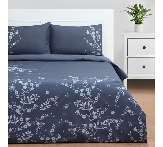 КПБ Этель евро Floral print, 200x217 см,220x240 см,50x70 см -2 шт, поплин 9947018