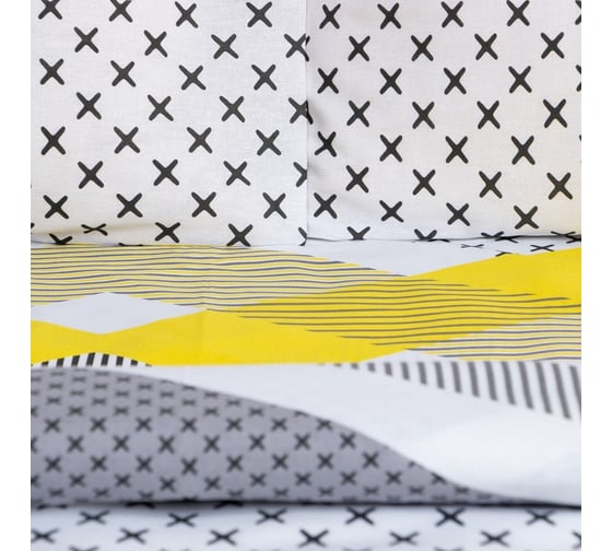 КПБ Этель 2 сп Gray geometry 175x215см,200x220см,50x70см-2 шт, бязь, 125 г/м2 9096452