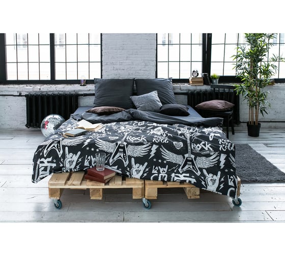 КПБ Этель дуэт Rock&Roll 143x215 см - 2 шт, 220x240 см, 70x70 см -2 шт,100% хл, бязь 2968341