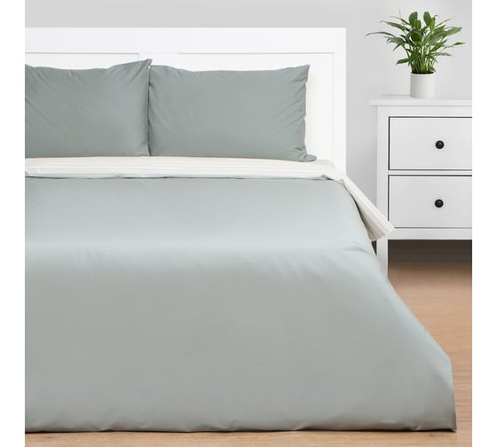 КПБ Этель 2 сп Stripes: olive, 175x215см, 200x214см, 50x70см-2 шт, перкаль,114 г/м2 9888838 1