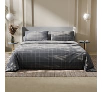 КПБ Этель дуэт "Клетка" цв. серый 143x215-2 шт, 220x240, 50x70-2 шт, бязь, 125 г/м2 9355723