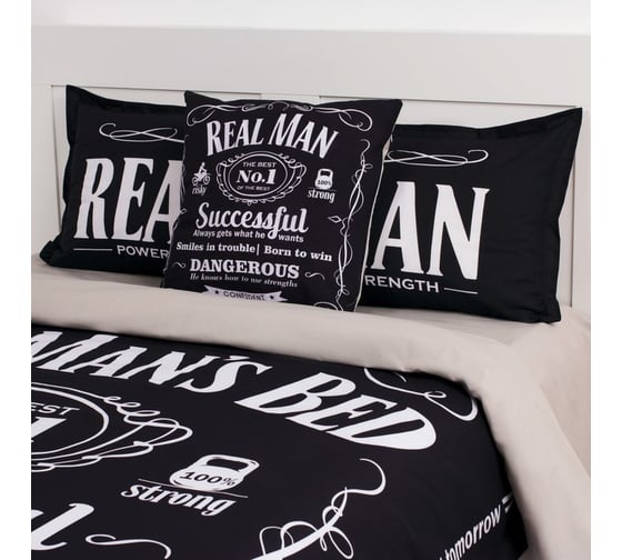 КПБ Этель евро Real Man 200x217 см, 220x240 см, 50x70+3 см - 2 шт, ранфорс 111 г/м2 4154833
