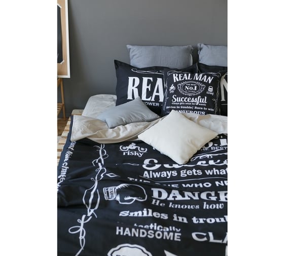 КПБ Этель евро Real Man 200x217 см, 220x240 см, 50x70+3 см - 2 шт, ранфорс 111 г/м2 4154833