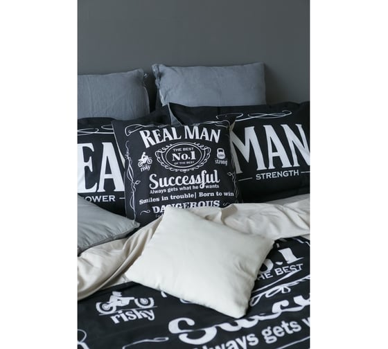 КПБ Этель евро Real Man 200x217 см, 220x240 см, 50x70+3 см - 2 шт, ранфорс 111 г/м2 4154833