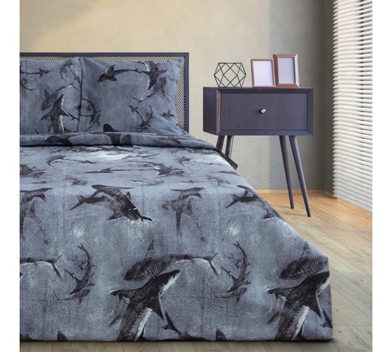 КПБ Этель дуэт Shark 143x215 см 2 шт,220x240 см,70x70 см 2 шт,бязь 125 г/м2 7533840