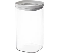 Банка для хранения стеклянная Smart Solutions с крышкой, 1,5 л, светло-серая SS0000234